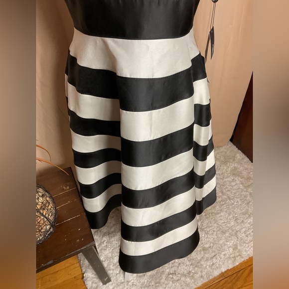 Adrianna Papell Stripe Mikado Fit & Flare Dress - Picture 5 of 12